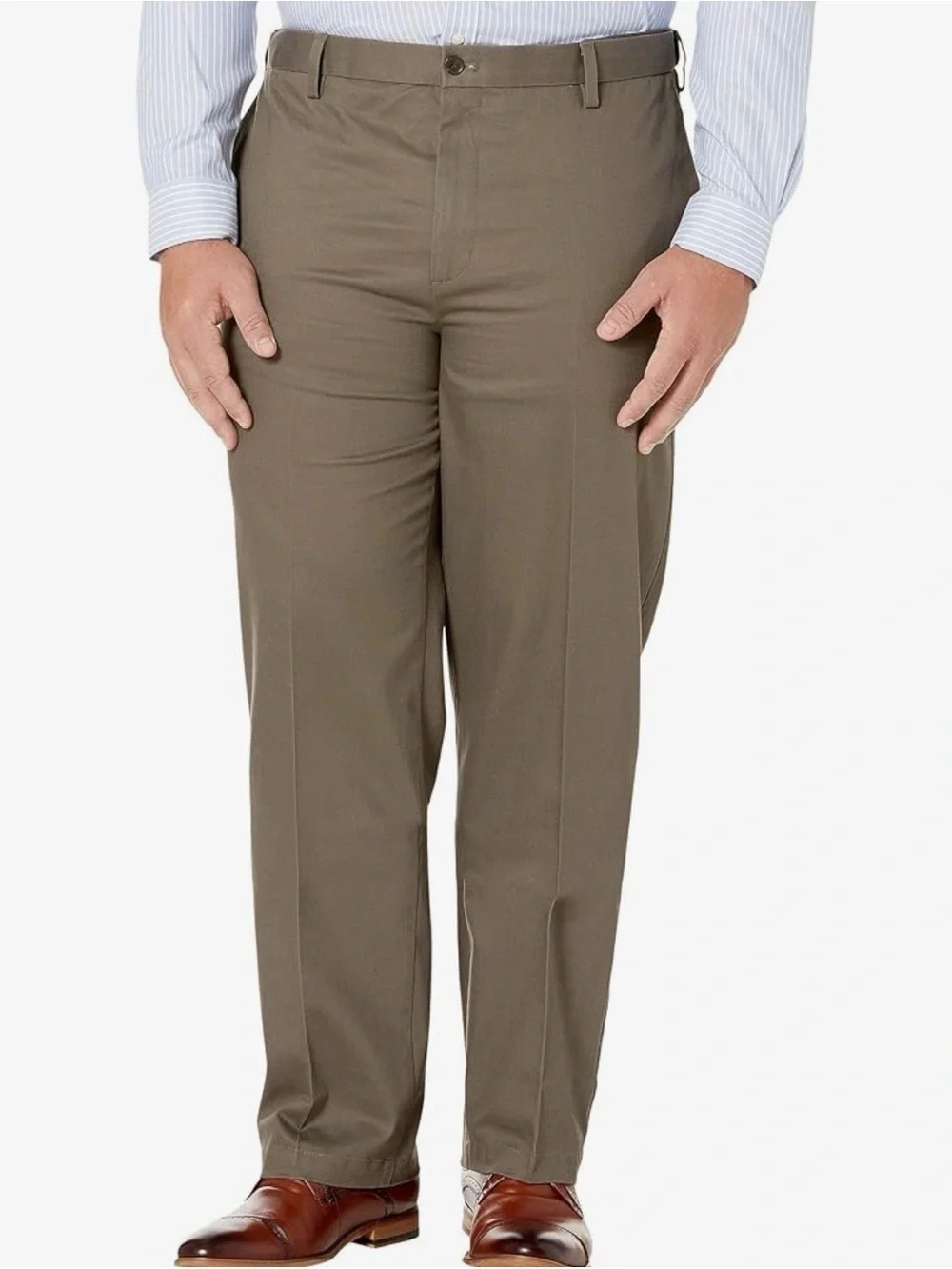 Dockers Signature Khaki Pants Classic Fit Lux Cotton Dark Pebble Mens Size 50x30